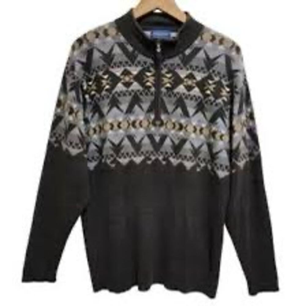 Pendleton Sweater Mens Sz Small
Gray Cotton Knit 1/4 Zip Lg SIv
Elbow Pad Preppy